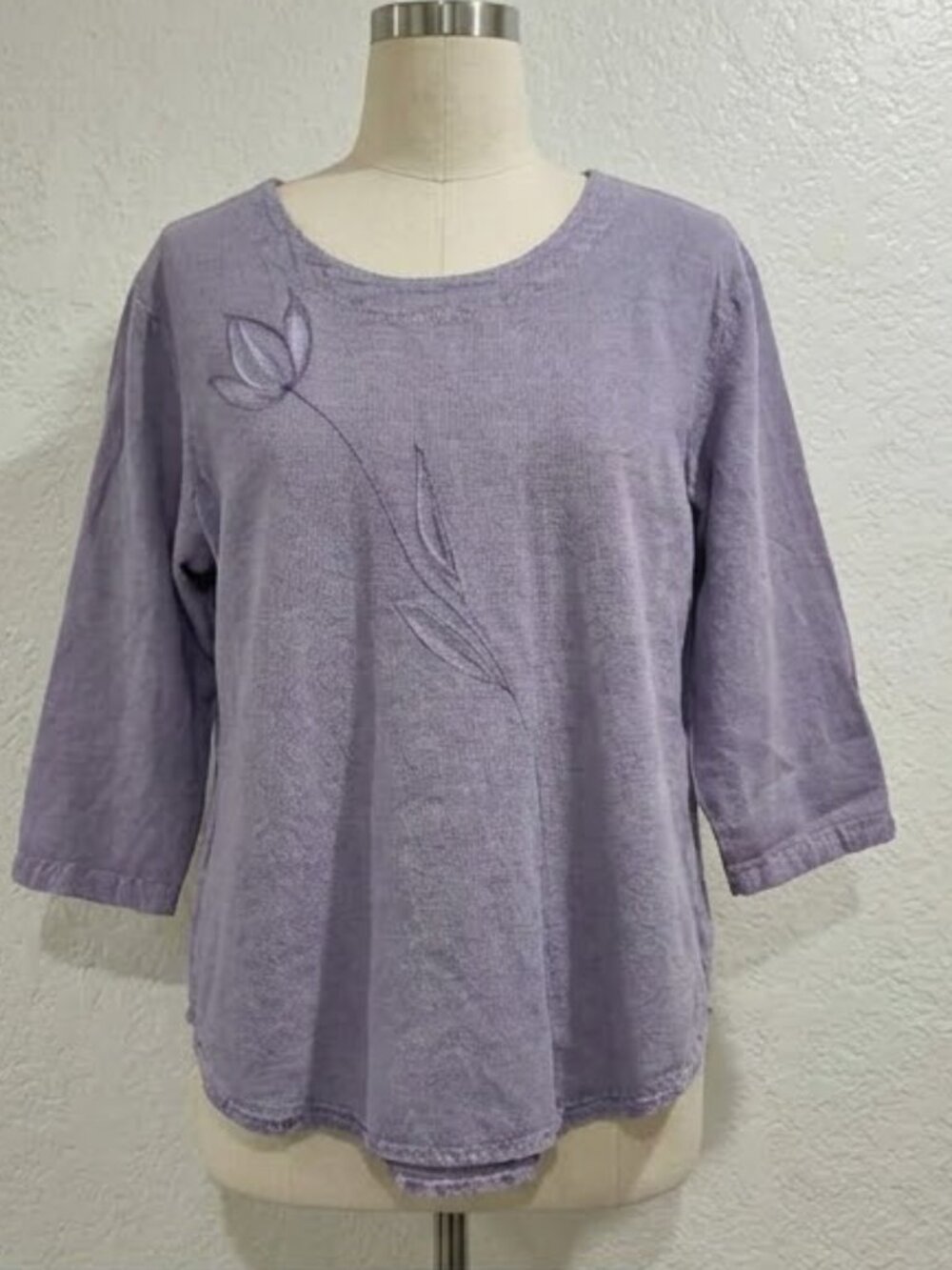 Sea Breeze of California Lavender 100% Cotton Floral  Top Small